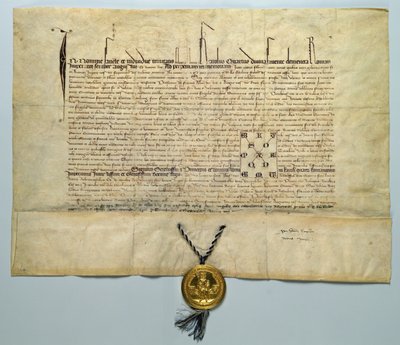Bul van Karel IV (1316-78) Heilige Roomse Keizer, 29 januari 1365 door German School