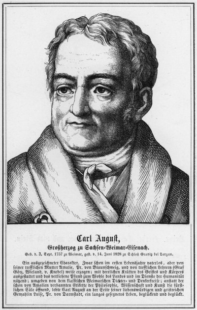 Carl August, Groothertog van Saksen-Weimar-Eisenach (gravure) door German School