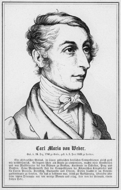 Carl Maria von Weber (gravure) door German School