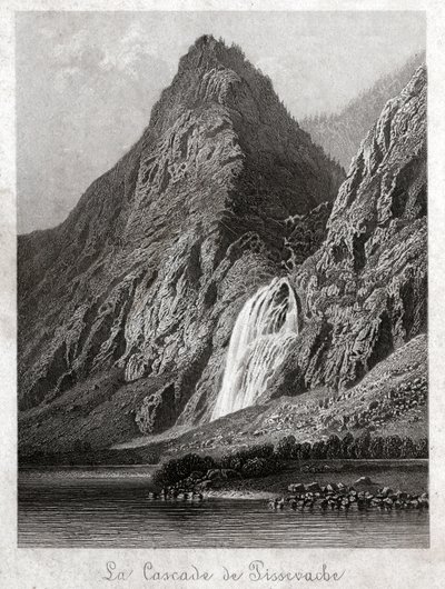 Cascade de Pissevache (gravure, ca. 1830) door German School