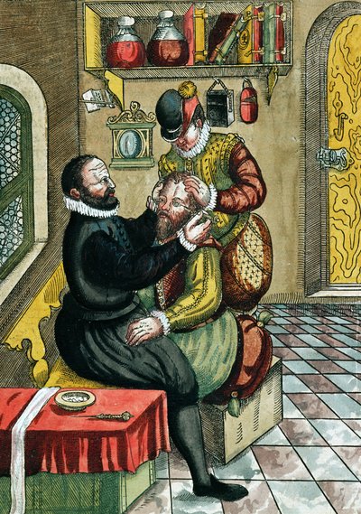 Staaroperatie, uit Ophthalmodouleia door Georg Bartisch (1535-1636) gepubliceerd in Dresden in 1583 door German School