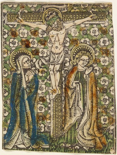 Christus aan het kruis met Maria en Sint Jan door German School