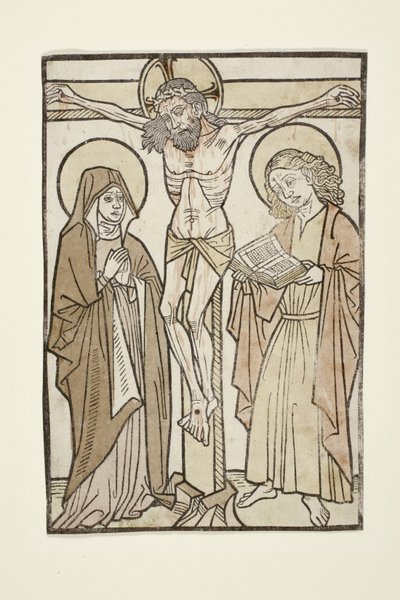 Christus aan het kruis tussen Maria en Sint Jan, 1460-70 door German School
