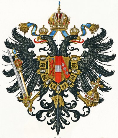 Wapen van het Oostenrijkse Keizerrijk (Kaisertum Österreich) van 1816 tot 1867, ca. 1898 door German School