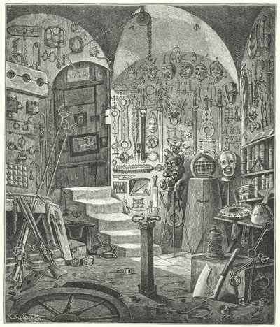 Collectie van antiquiteiten met betrekking tot misdaad en straf in het kasteel van Neurenberg door German School