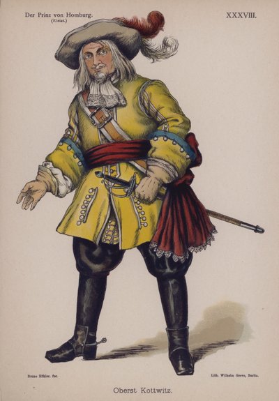 Kolonel Kottwitz, uit Der Prinz von Homburg (De Prins van Homburg) door Heinrich von Kleist door German School