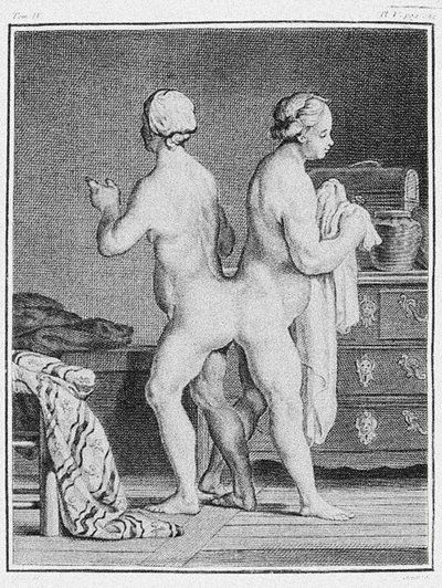 Siamese tweelingen, ca. 1777 (gravure) door German School