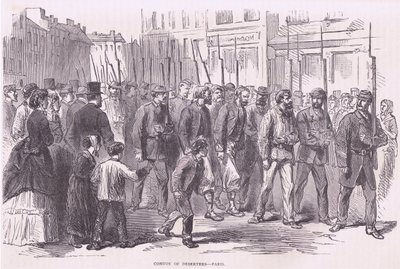 Konvooi van deserteurs-Parijs, Cassells Geschiedenis van de oorlog tussen Frankrijk en Duitsland uitgegeven door Cassell and Company Limited, ca. 1890 door German School