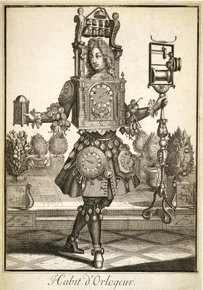 Kostuum voor een Klokkenmaker, uitgegeven door Gerard Valck (16512-1726) ca. 1690 door German School
