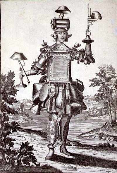 Kostuum voor een blikslager, uitgegeven door Gerard Valck, ca. 1690 door German School