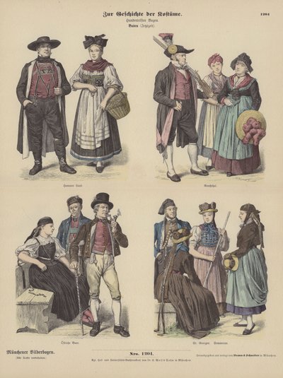 Kostuums van Baden, Duitsland door German School