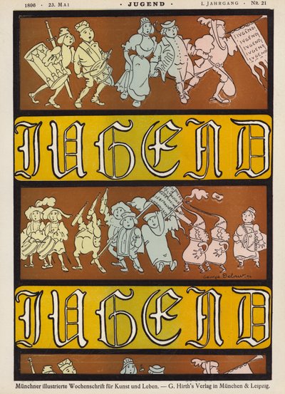 Omslagillustratie voor Jugend magazine, 1896 door German School