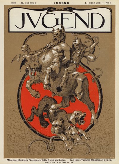 Omslagillustratie voor Jugend magazine, 1896 door German School
