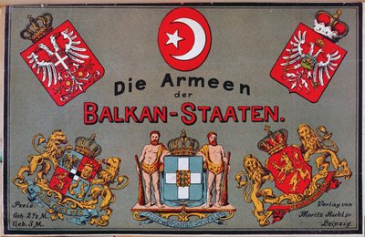 Omslag van brochure over de legers van de Balkanlanden, c.1912 door German School