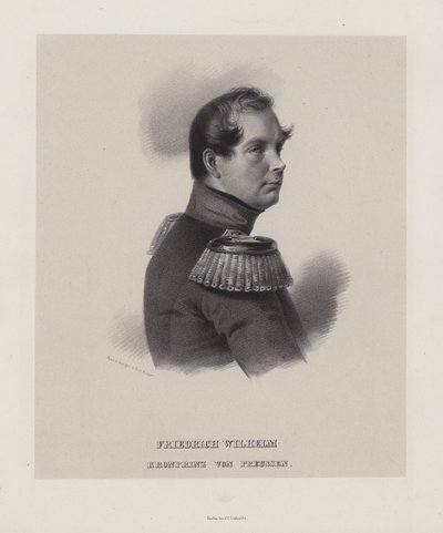 Kroonprins Frederik Willem van Pruisen (litho) door German School