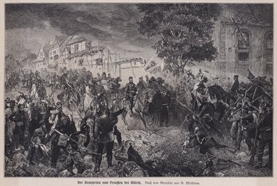 Kroonprins Frederik van Pruisen bij de Slag om Woerth, Frankrijk, Frans-Pruisische Oorlog door German School