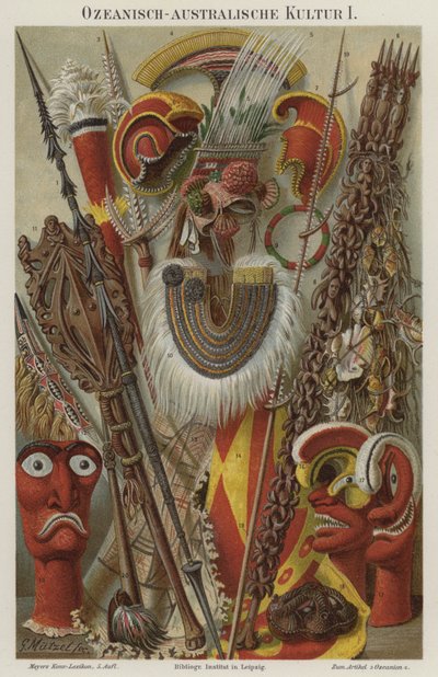 Culturele artefacten van Oceanië en Australazië door German School