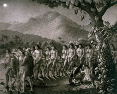 Dans van de Puri-stam, illustratie uit de Atlas van een reis in Brazilië door German School