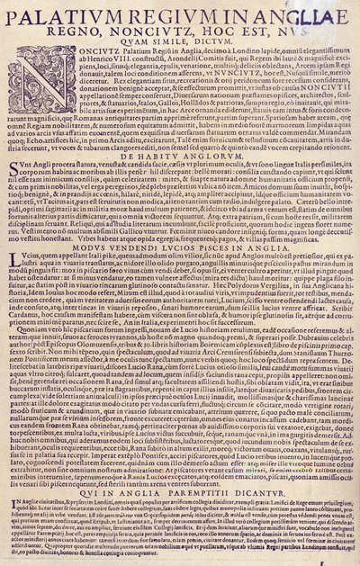 Beschrijving van het Paleis van Nonesuch, Engelse mensen, hun uiterlijk en gewoonten, manier van vis verkopen in Engeland en beschrijving van het leersysteem, 1598 door German School