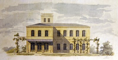 Ontwerp voor een Italiaans klassiek landhuis, ca. 1850 door German School