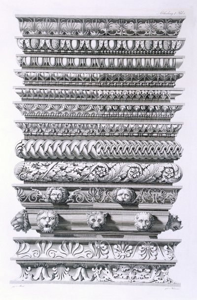 Ontwerpen voor kroonlijsten, 1856 door German School