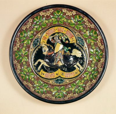 Schaal met reliëfdecoratie, door Bichweiler uit Hamburg, 1880 door German School