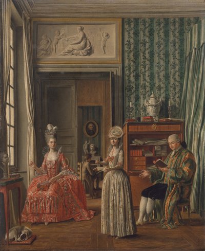 Huiselijke scène, c.1775-80 door German School