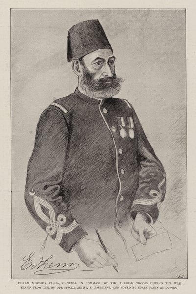 Edhem Moushir Pasha, generaal in bevel van de Turkse troepen tijdens de oorlog door German School