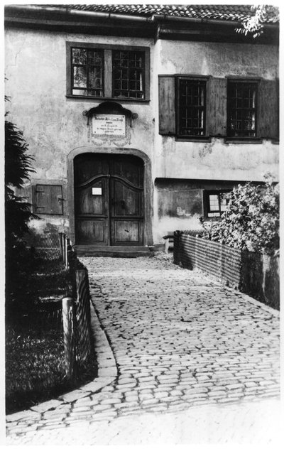 Ingang van het huis van Johann Sebastian Bach (1685-1750) door German School