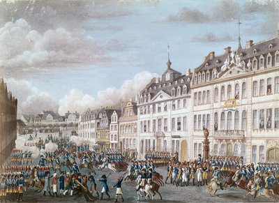 Intocht van de Verenigde Troepen van Pruisen en Hessen in Frankfurt, 2 december 1792 door German School