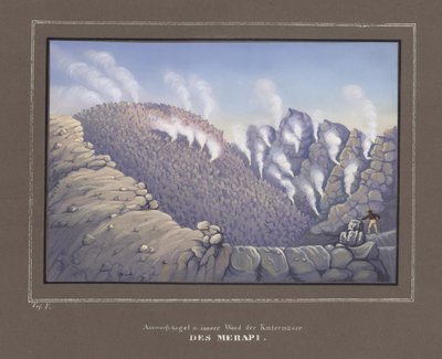 Uitbarstingen en binnenmuur van de Merapi Vulkaan, Pl. V uit Topographischer und Naturwissenschaftlicher Atlas zur Reise durch Java, door Dr.Fr.Junghuhn, Magdeburg 1845 door German School