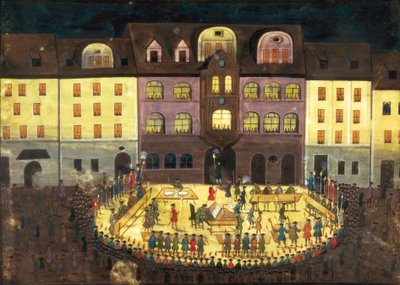 Avondmuziek op een muziekschool in Hamburg, ca. 1740 door German School