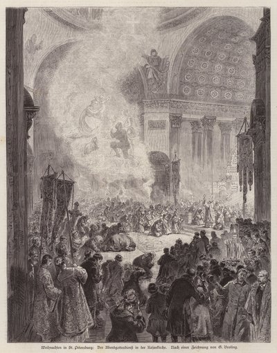 Avonddienst in de Kazankathedraal, Sint-Petersburg, Rusland, met Kerstmis door German School