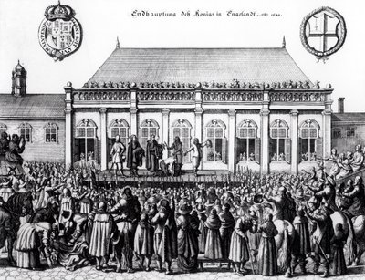 Executie van Karel I (1600-49) in Whitehall, 30 januari 1649 door German School