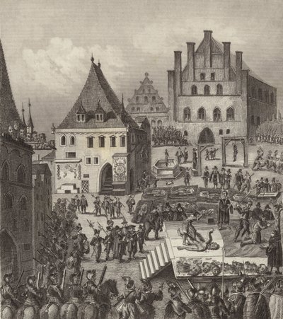 Executie van Tsjechische protestantse rebellenleiders in Praag door German School