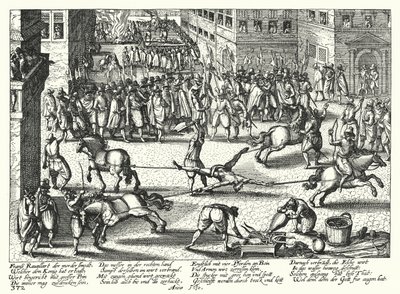 Executie van Francois Ravaillac, moordenaar van Hendrik IV van Frankrijk door German School