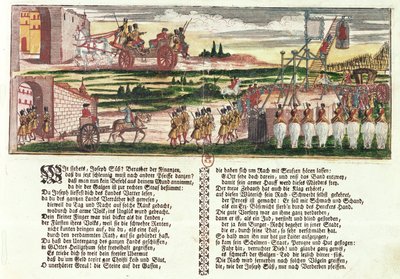 Executie van Joseph Süss Oppenheimer in 1738 door German School