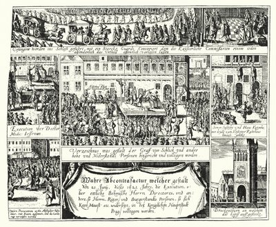 Executie van tegenstanders van de Heilige Roomse Keizer Ferdinand II in Praag door German School