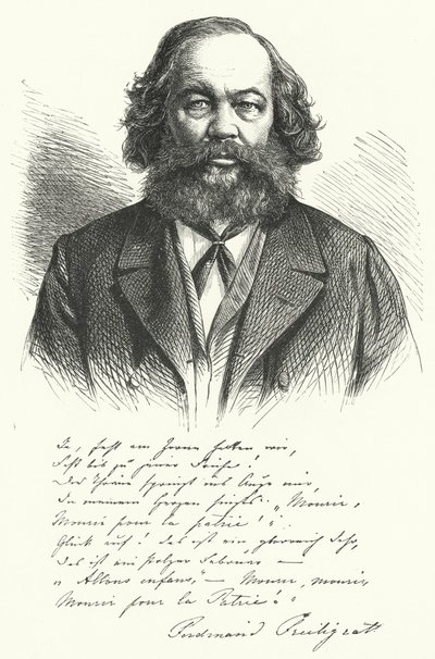 Ferdinand Freiligrath, Duitse dichter, vertaler en liberale politieke agitator door German School
