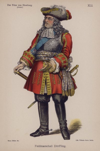Veldmaarschalk Doerffling, uit Der Prinz von Homburg door Heinrich von Kleist door German School