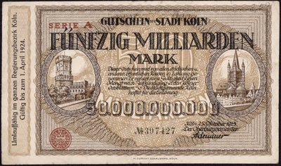 Vijftig miljard mark bankbiljet, 1923 door German School