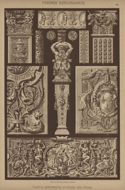 Franse Renaissance, plastic ornamenten in steen en hout door German School