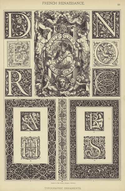 Franse renaissance, typografische ornamenten door German School