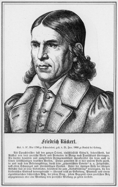 Friedrich Ruckert (gravure) door German School