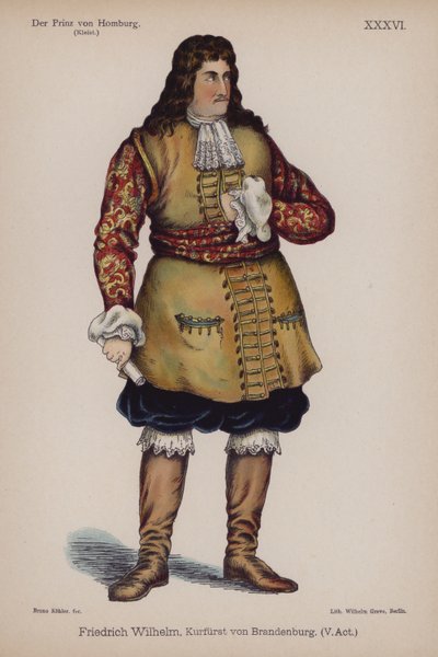 Friedrich Wilhelm, Hertog van Brandenburg, uit Der Prinz von Homburg door Heinrich von Kleist door German School
