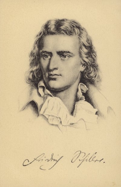 Friedrich von Schiller (1759-1805), Duits dichter, filosoof, historicus en toneelschrijver (litho) door German School