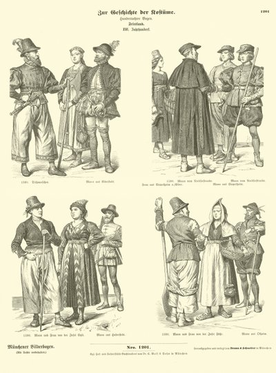 Friese kostuums, 16e eeuw door German School
