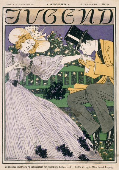 Vooromslag van Jugend Magazine, 4 september 1897 door German School