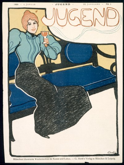 Vooromslag van Jugend Magazine, januari 1898 door German School