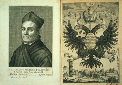 Frontispice van Magnes sive de Arte Magnetica Opus Tripartitum door Athanasius Kircher, 1643 door German School